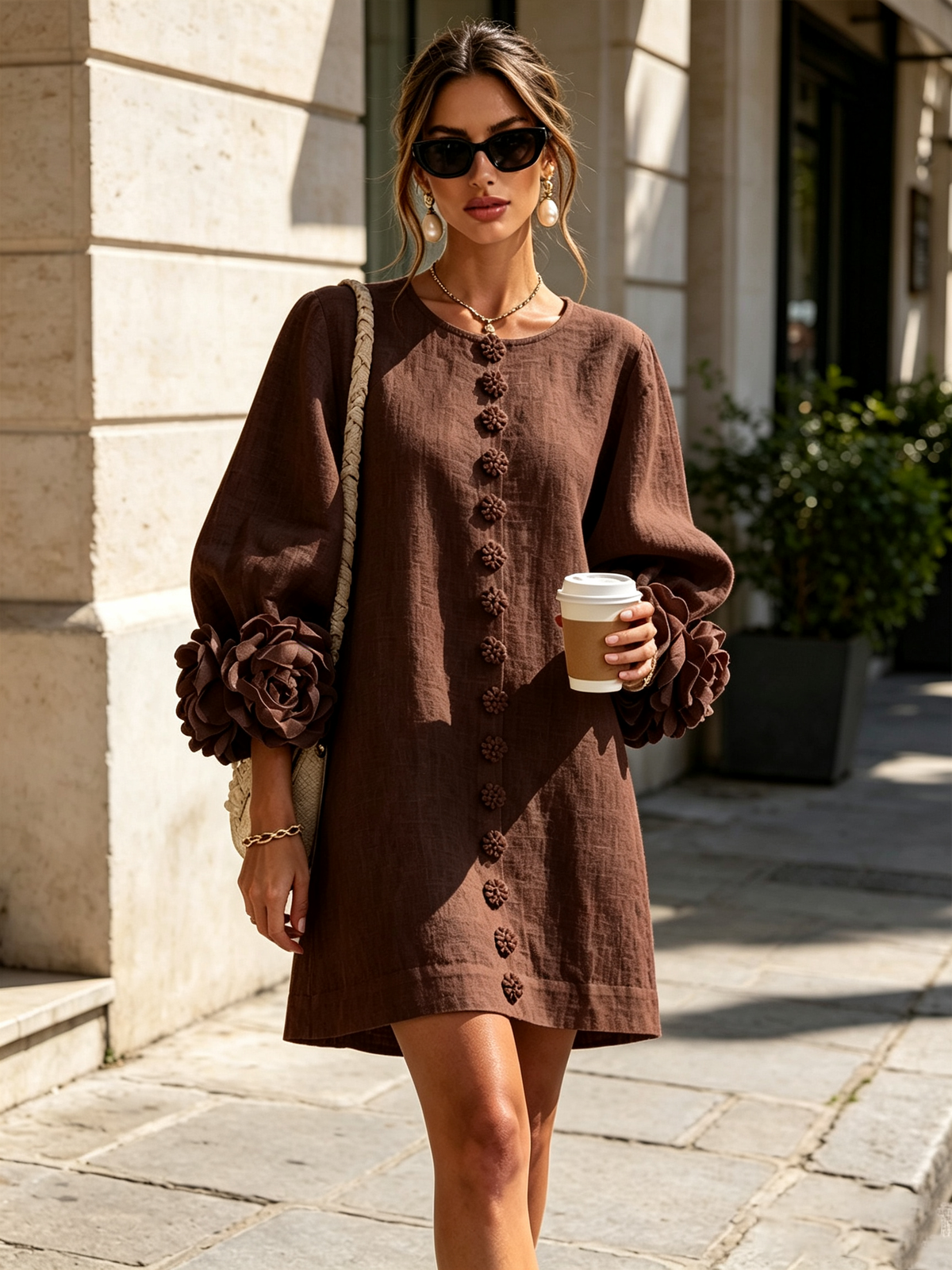 BEAUMONT NICE | ROBE ÉLÉGANTE À MANCHES POUR FEMMES