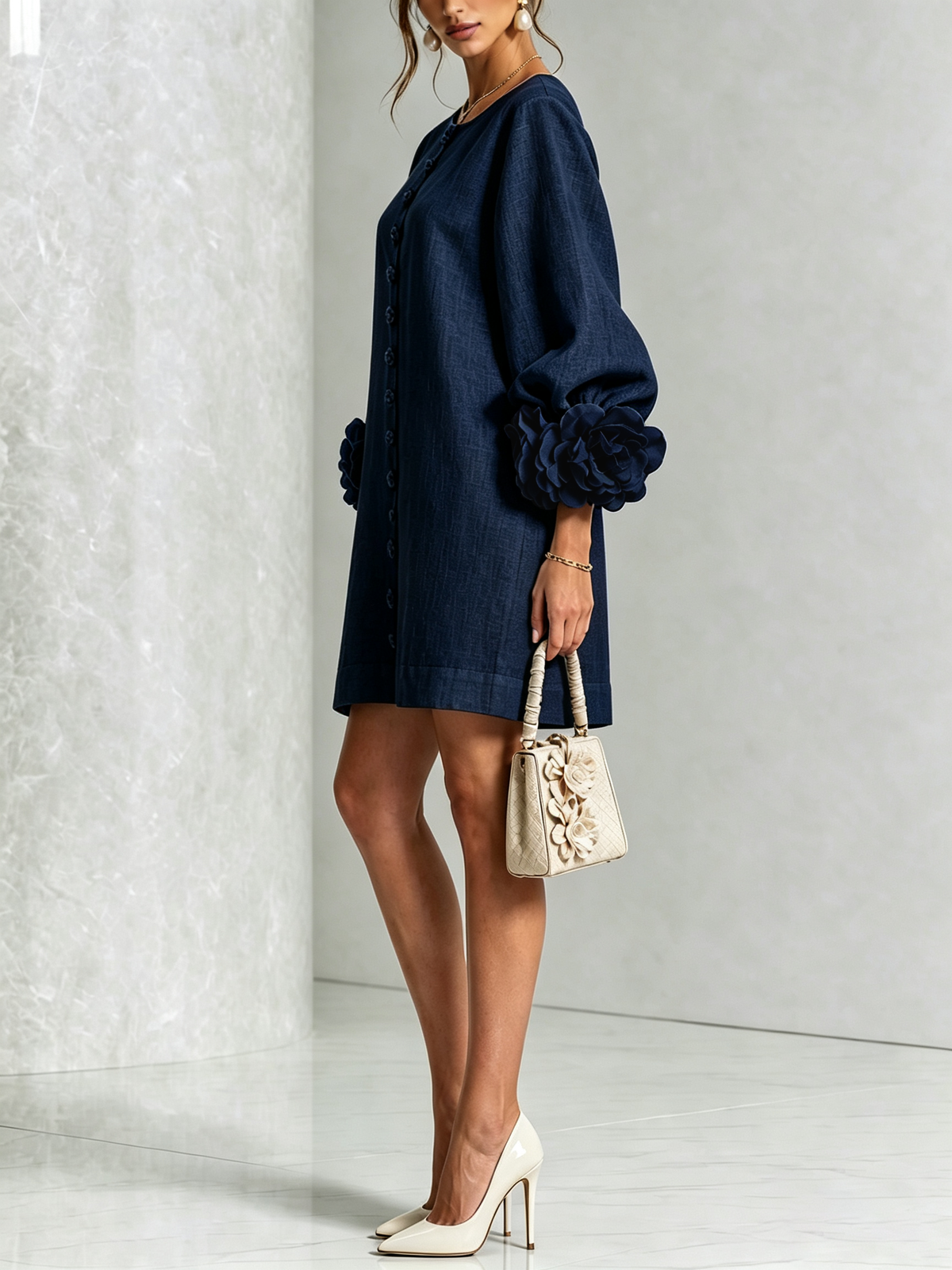 BEAUMONT NICE | ROBE ÉLÉGANTE À MANCHES POUR FEMMES