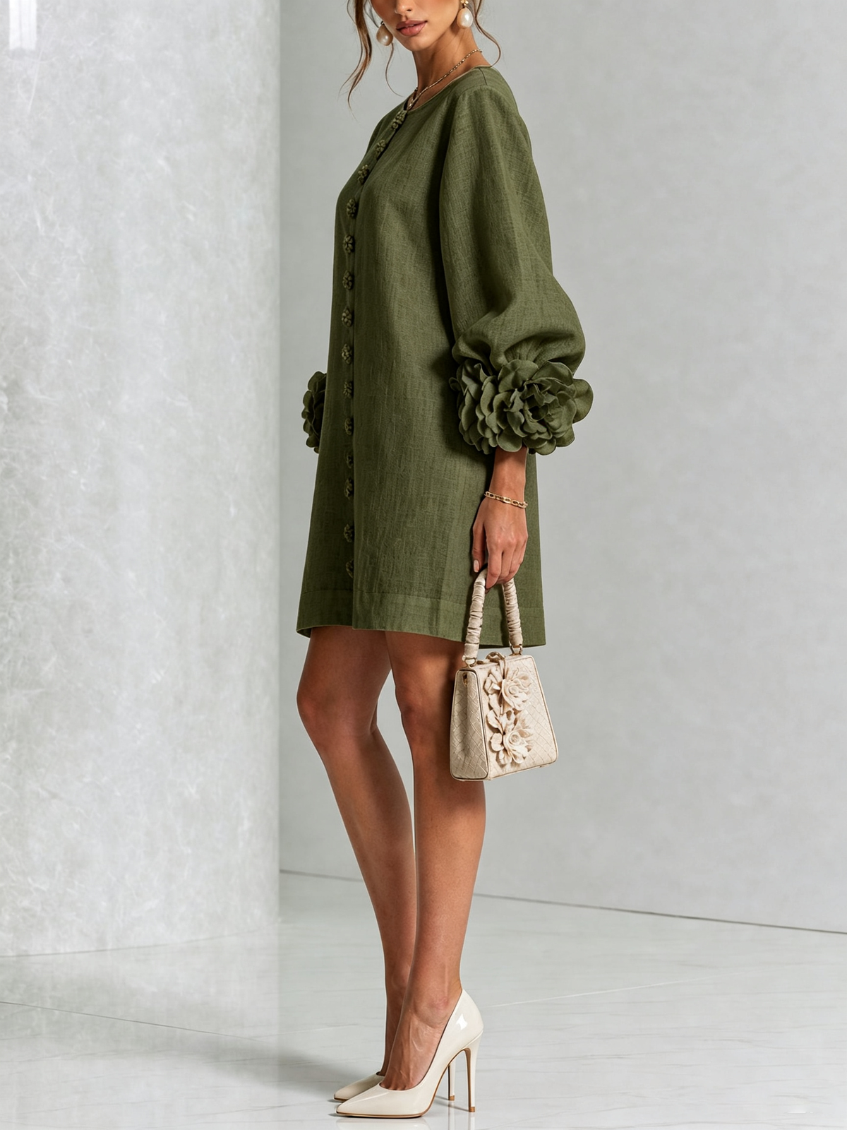 BEAUMONT NICE | ROBE ÉLÉGANTE À MANCHES POUR FEMMES