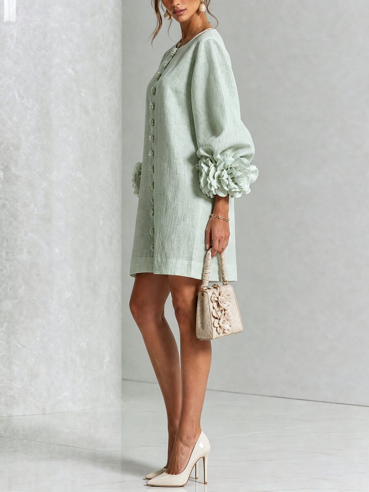 BEAUMONT NICE | ROBE ÉLÉGANTE À MANCHES POUR FEMMES