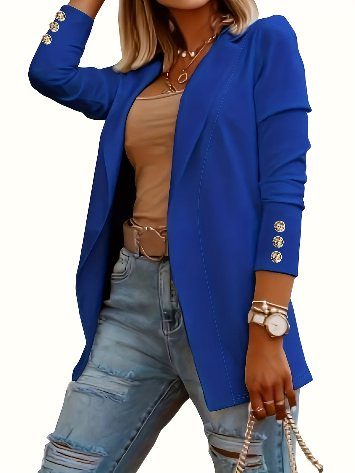 BEAUMONT NICE | BLAZER À BOUTONS EN OR POUR FEMMES