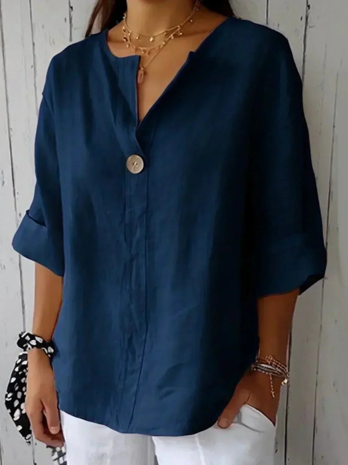 BEAUMONT NICE | HAUT CLASSIQUE À COL EN V POUR FEMME