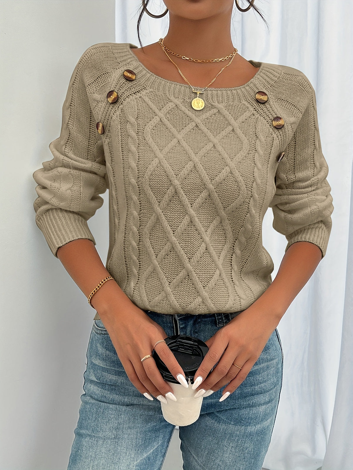 BEAUMONT NICE | PULL TEXTURÉ À BOUTONS POUR FEMME