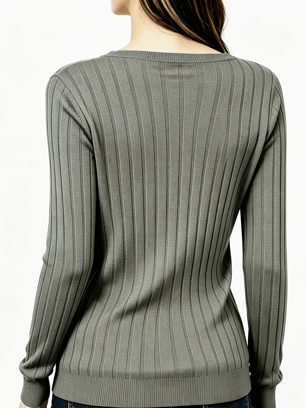 BEAUMONT NICE | PULL CÔTELÉ COL V POUR FEMMES