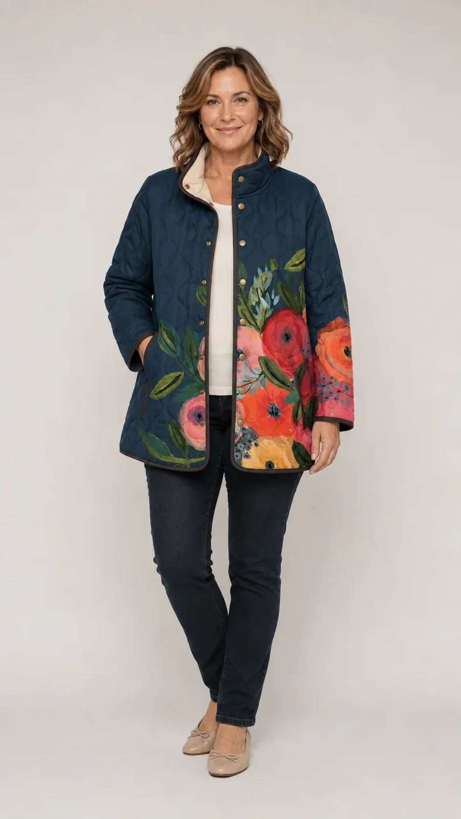 BEAUMONT NICE | VESTE QUILTÉE FLEURIE POUR FEMMES