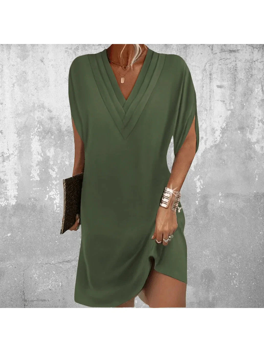 BEAUMONT NICE | ROBE TUNIQUE À COL EN V POUR FEMMES