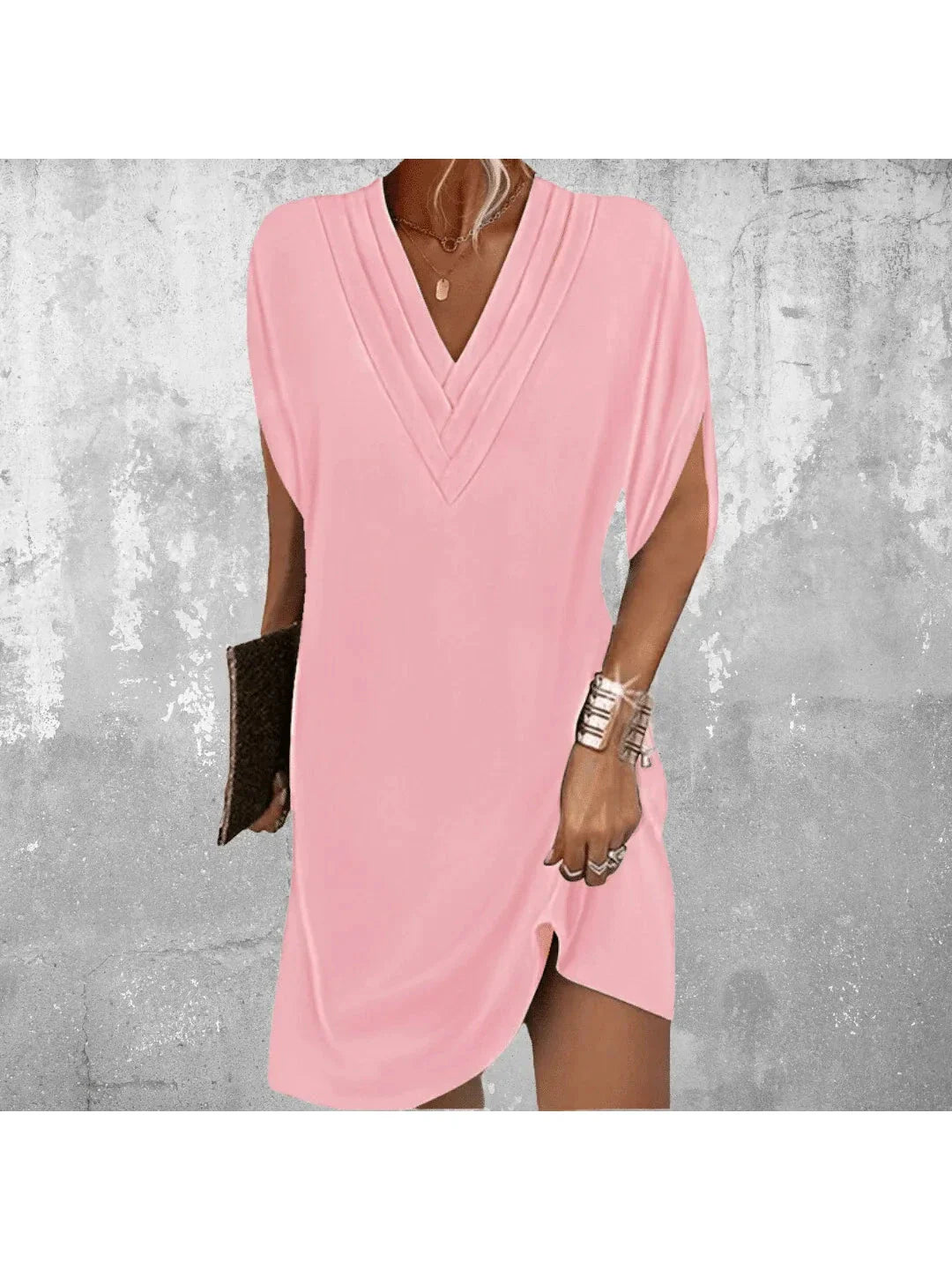 BEAUMONT NICE | ROBE TUNIQUE À COL EN V POUR FEMMES