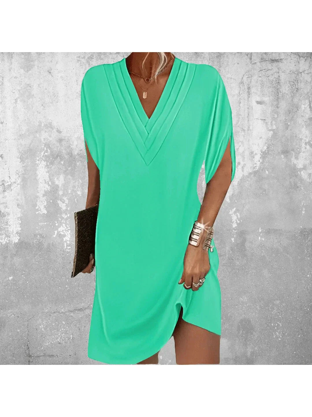 BEAUMONT NICE | ROBE TUNIQUE À COL EN V POUR FEMMES
