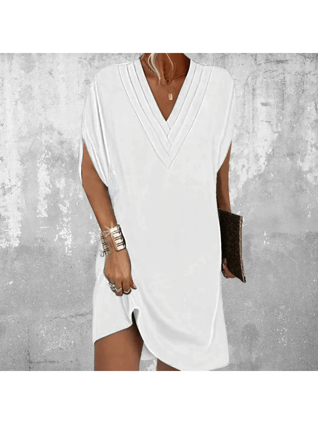 BEAUMONT NICE | ROBE TUNIQUE À COL EN V POUR FEMMES