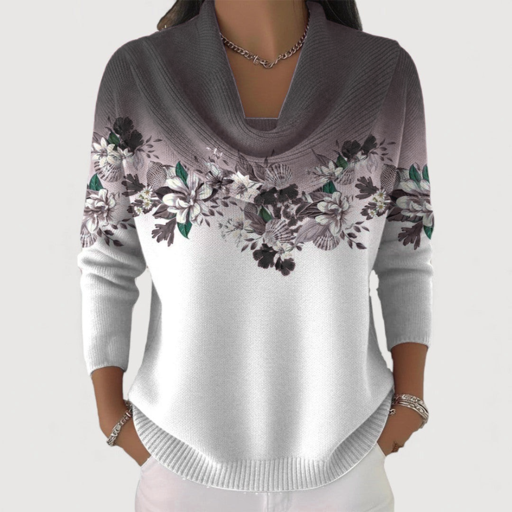 BEAUMONT NICE | PULL EN FLORALE DRAPÉ POUR FEMMES