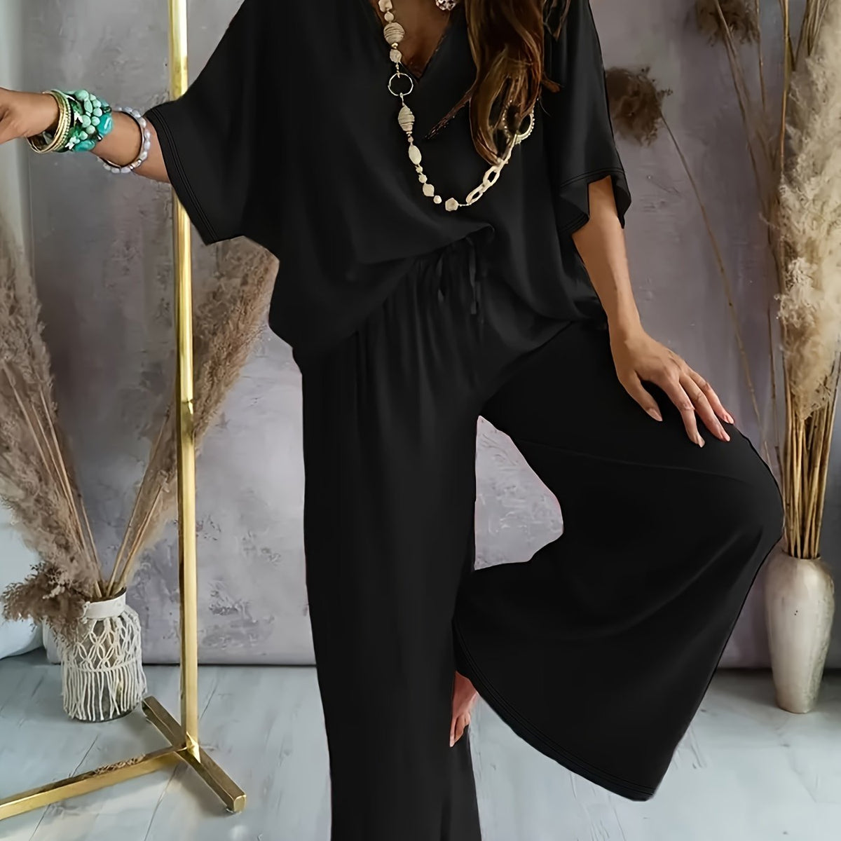 BEAUMONT NICE | ENSEMBLE CHIC À COL EN V POUR FEMMES