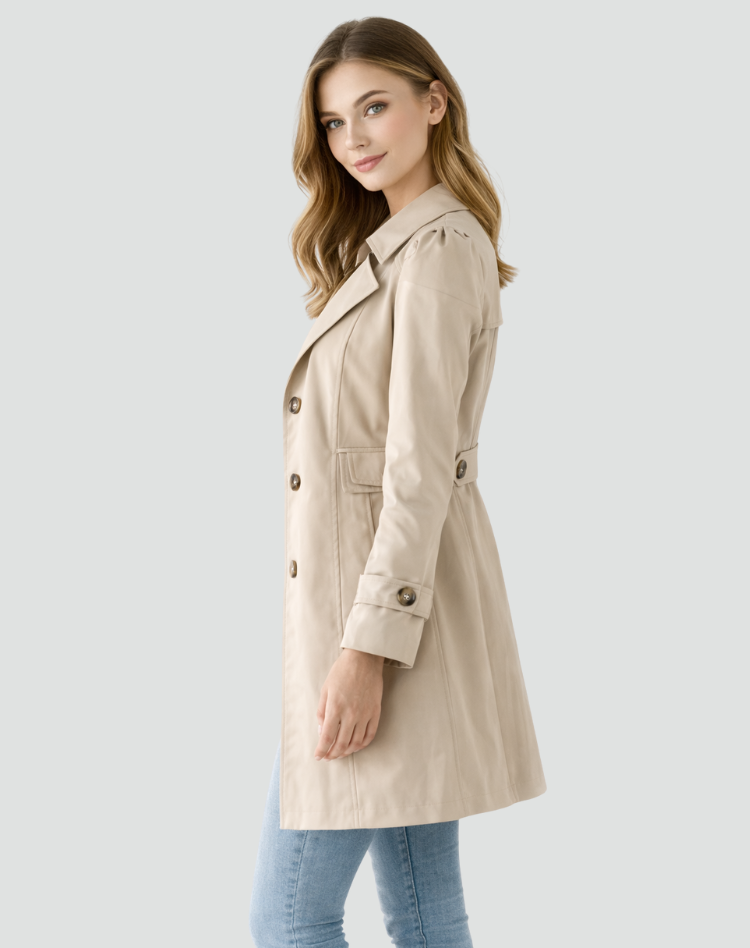 BEAUMONT NICE | TRANCHÉE MANTEAU CLASSIQUE À REVERS POUR FEMMES