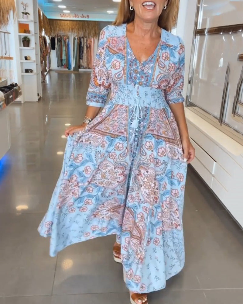 BEAUMONT NICE | MAXI ROBE IMPRIMÉE POUR FEMMES