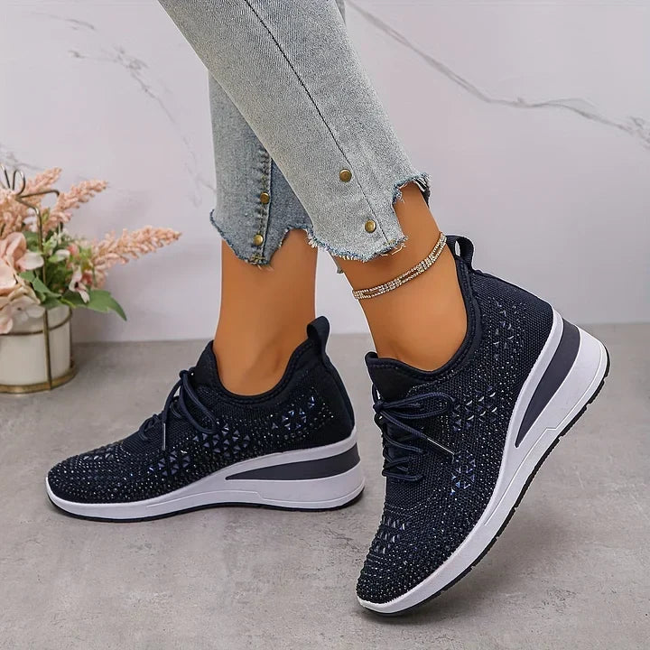BEAUMONT NICE | BASKETS COMPENSÉES À STRASS POUR FEMMES