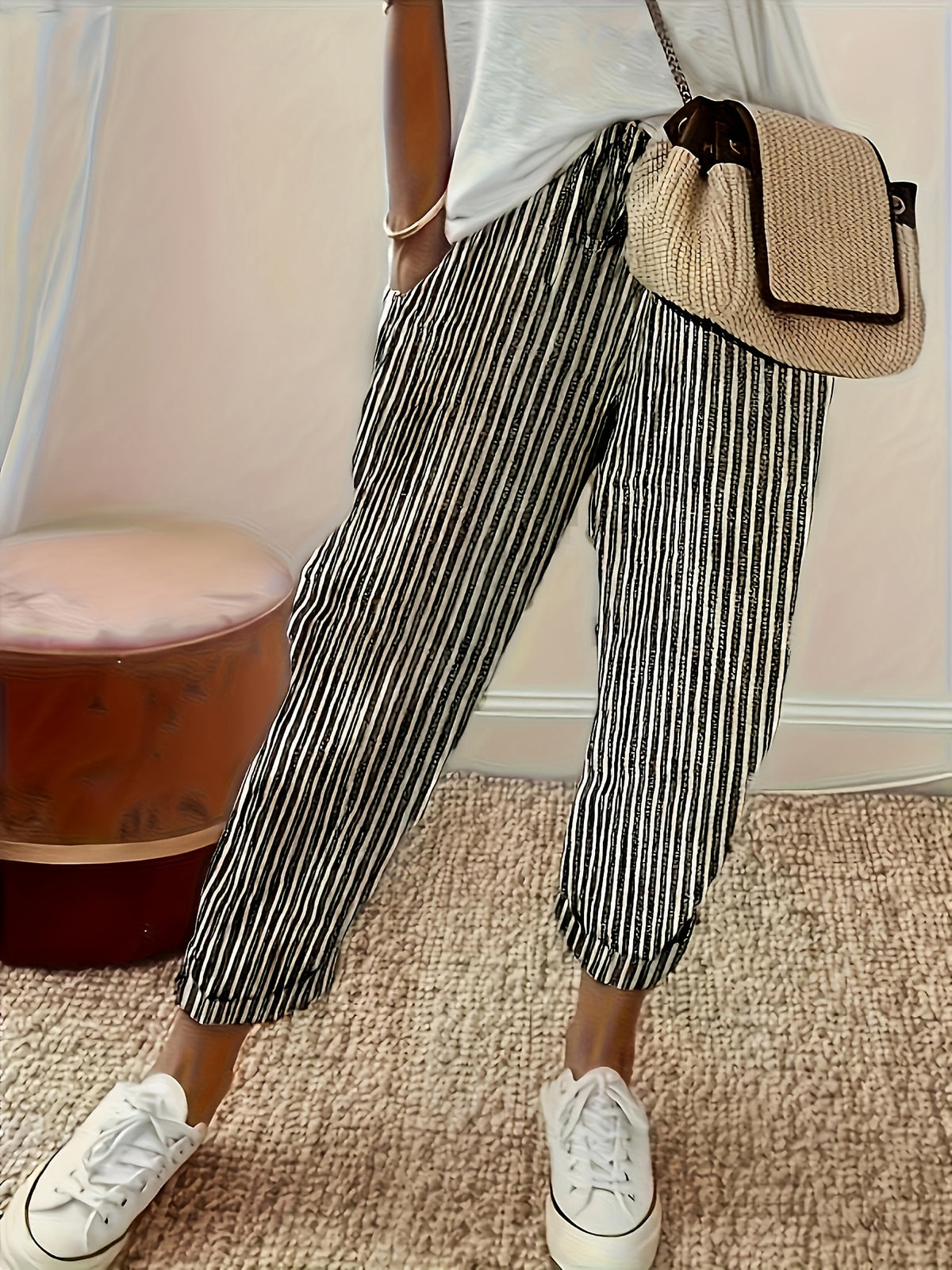 BEAUMONT NICE | PANTALONS LARGES À RAYURES POUR FEMMES