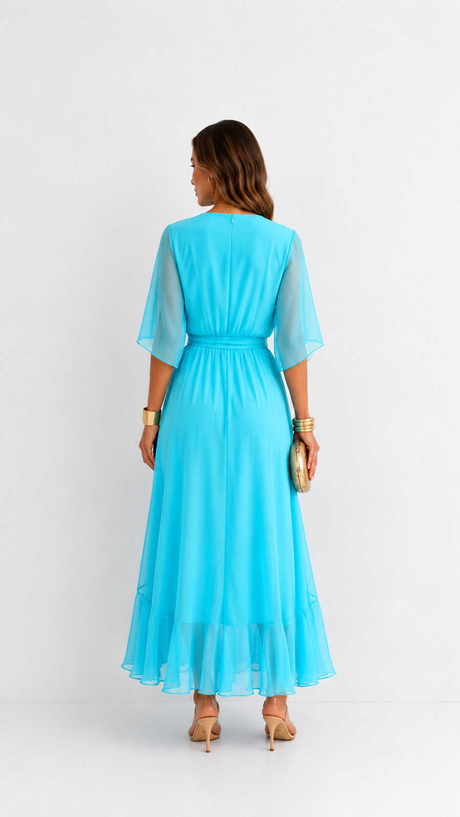BEAUMONT NICE | ROBE EN CHIFFON À ENVELOPPER POUR FEMMES
