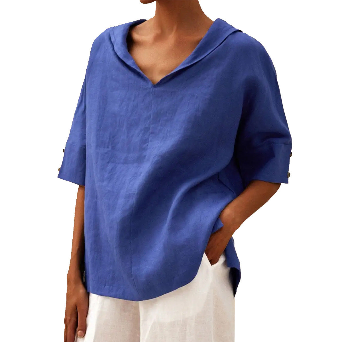 BEAUMONT NICE | BLOUSE EN LIN À COL EN V POUR FEMMES