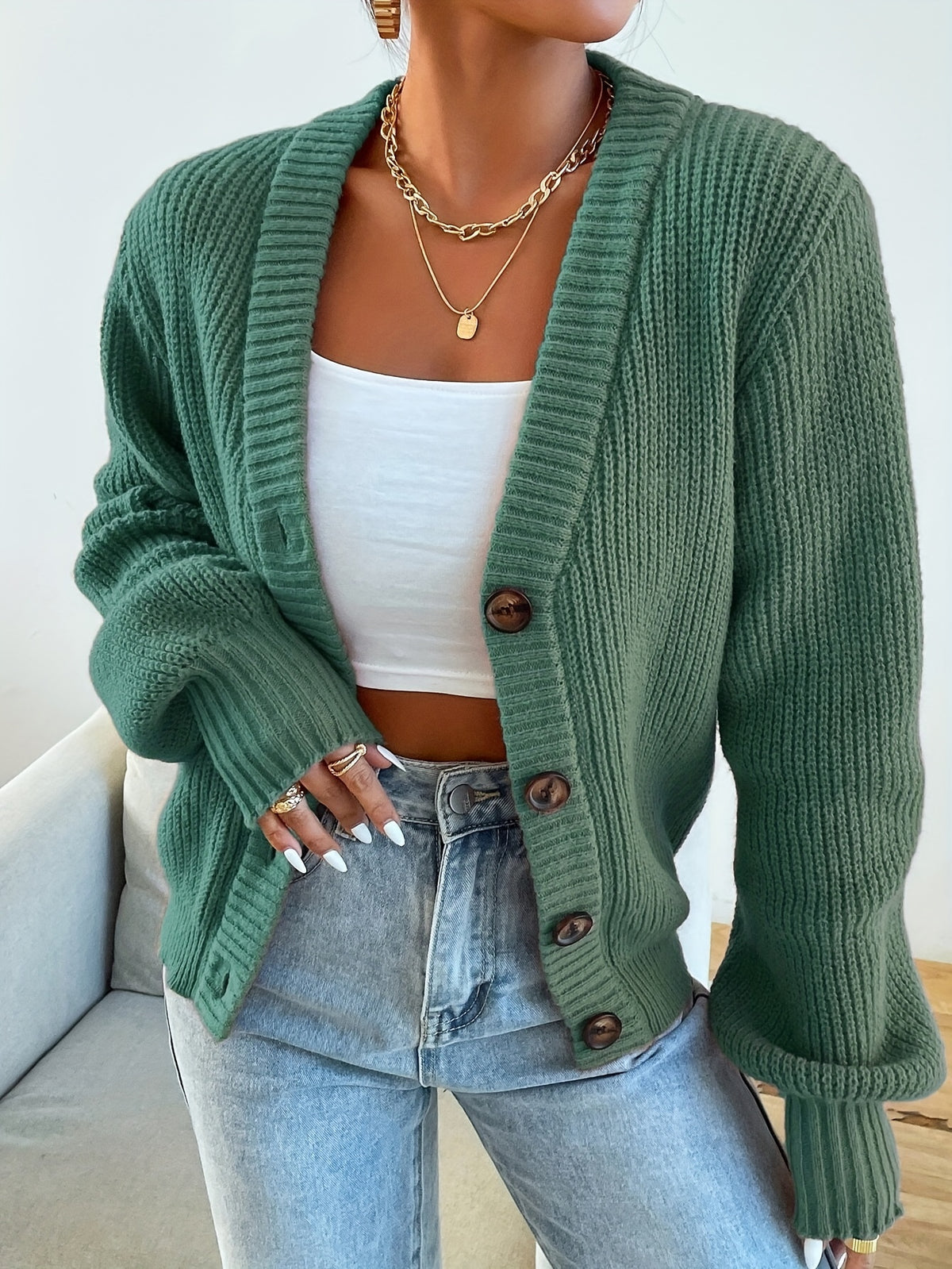 BEAUMONT NICE | GILET À COL EN V BOUTONNÉ POUR FEMMES