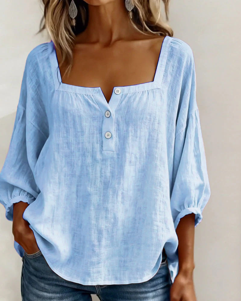 BEAUMONT NICE | BLOUSE À COL CARRE POUR FEMMES