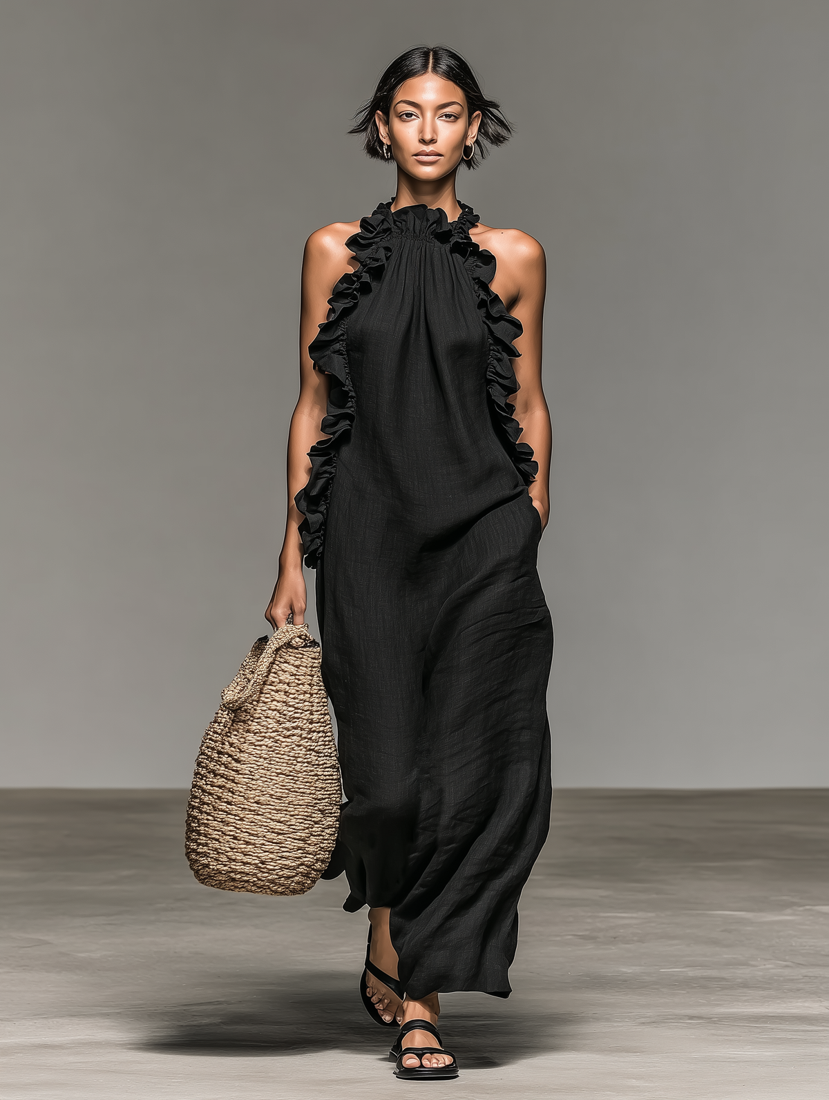 BEAUMONT NICE | ROBE MAXI VOLANTÉE POUR FEMMES