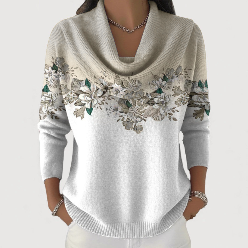 BEAUMONT NICE | PULL EN FLORALE DRAPÉ POUR FEMMES