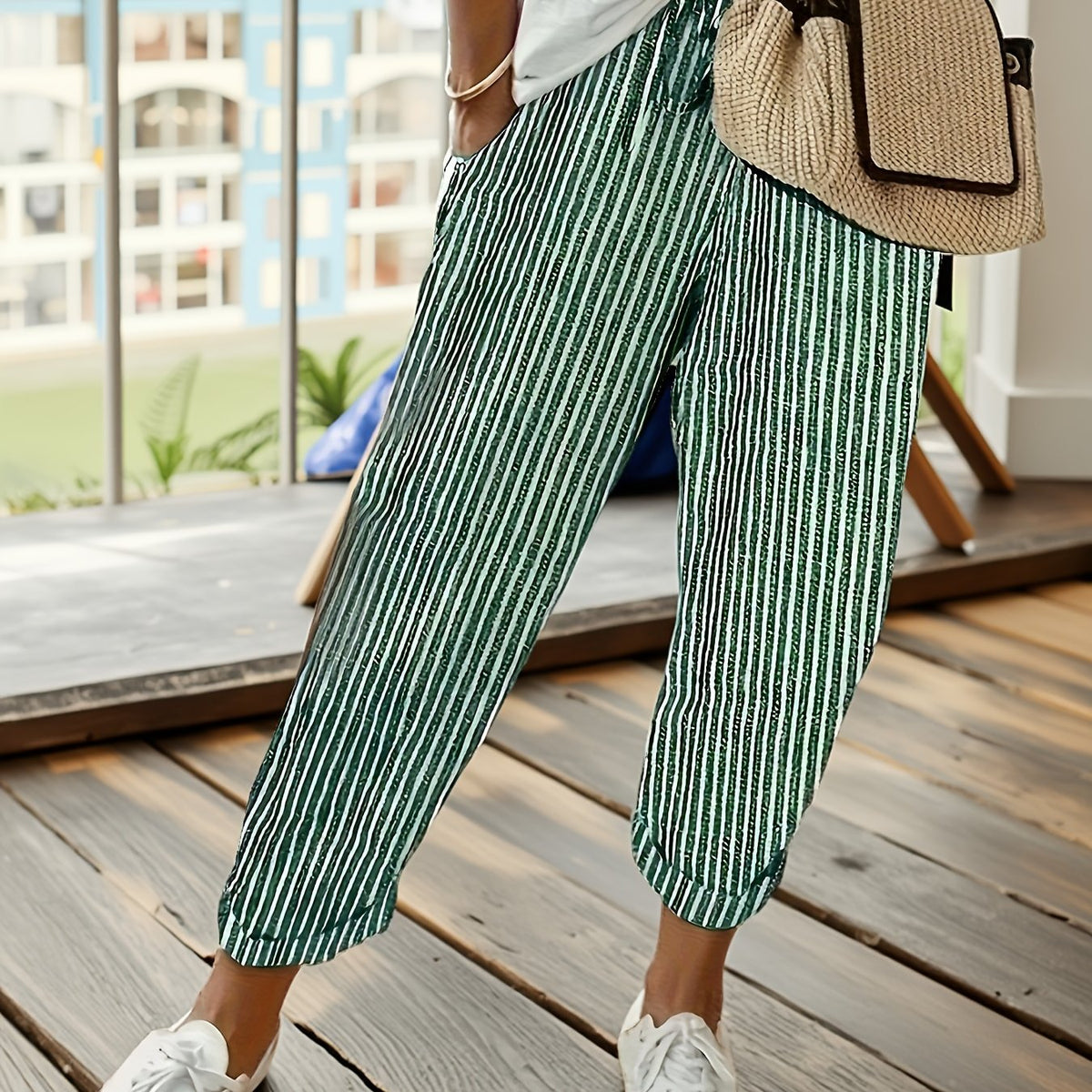 BEAUMONT NICE | PANTALONS LARGES À RAYURES POUR FEMMES
