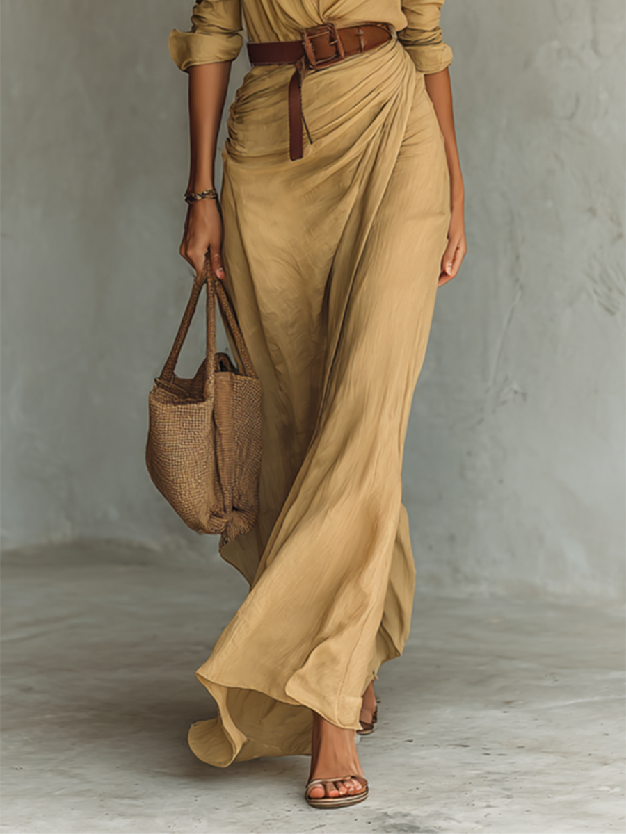 BEAUMONT NICE | ROBE MAXI À CEINTURE POUR FEMMES
