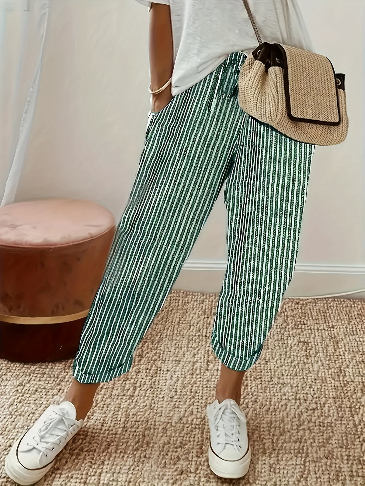 BEAUMONT NICE | PANTALONS LARGES À RAYURES POUR FEMMES