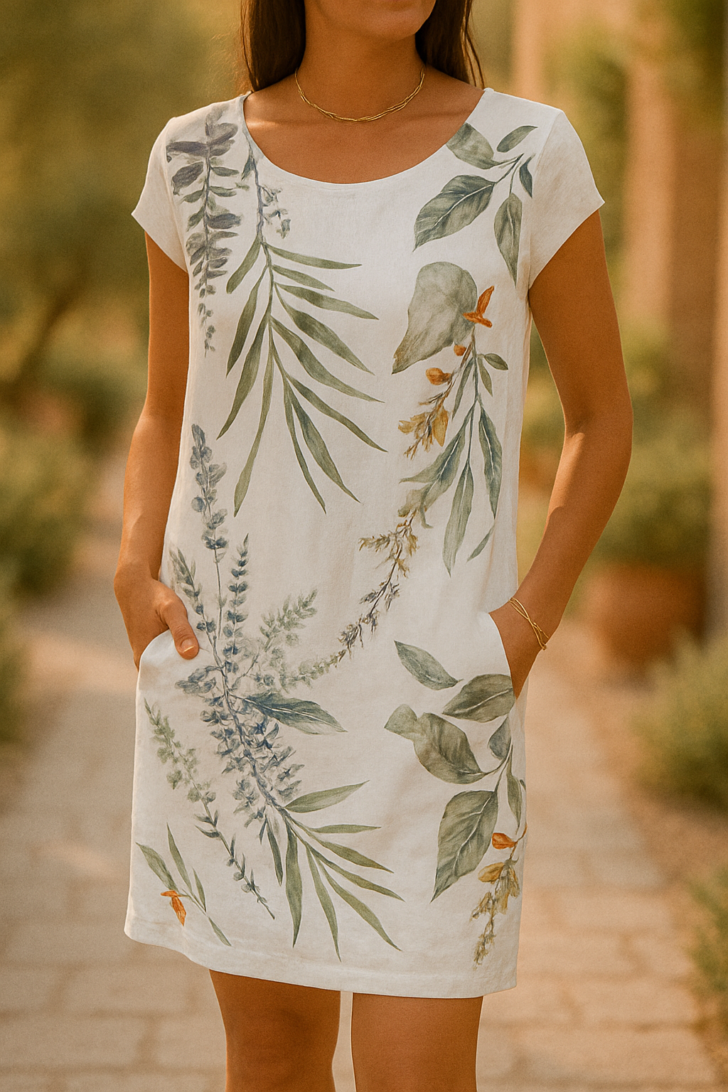 BEAUMONT NICE | ROBE IMPRIMÉE À COL ROND POUR FEMMES