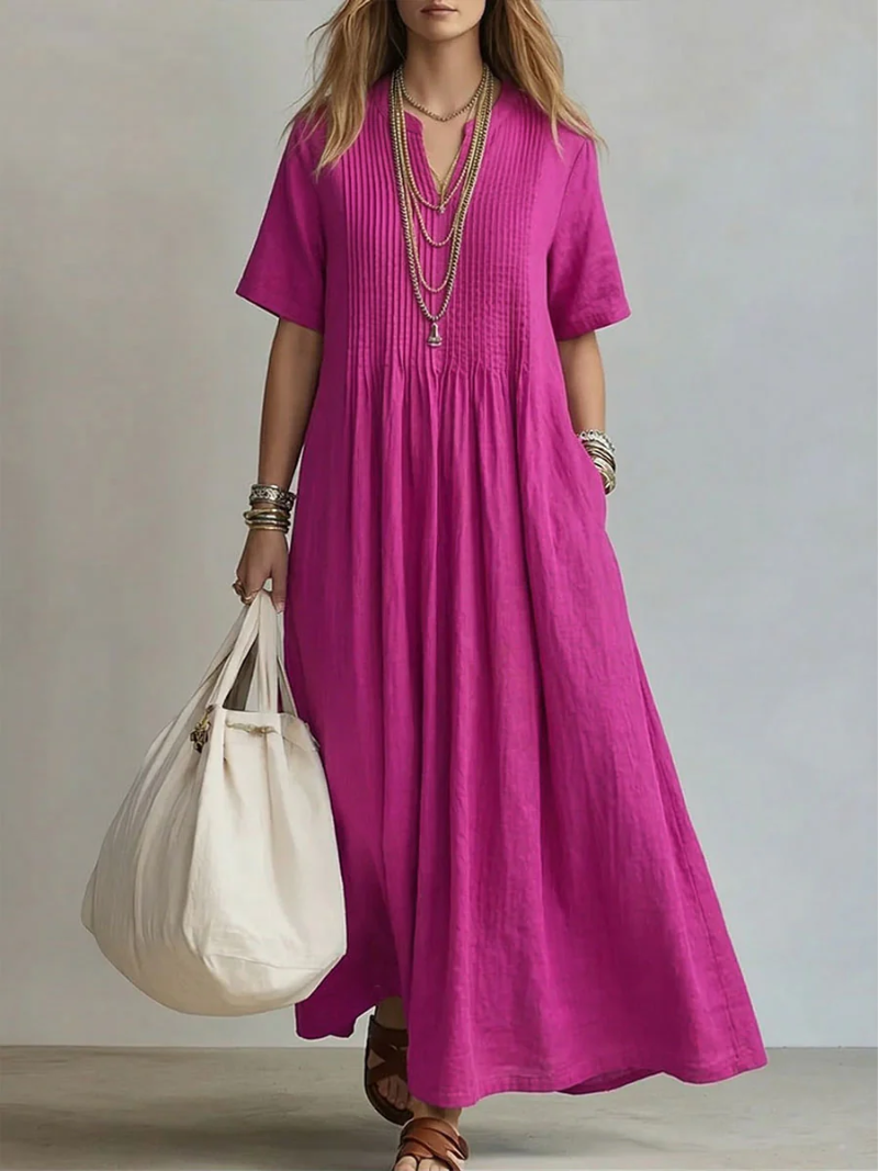 BEAUMONT NICE | ROBE LONGUE PLISSÉE LÂCHE POUR FEMMES