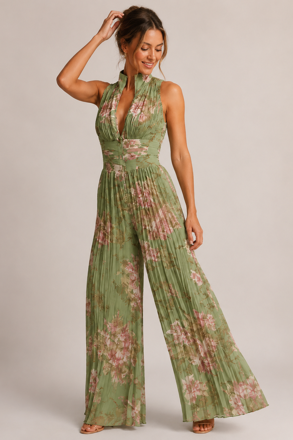 BEAUMONT NICE | COMBINAISON PLISSÉE À COL HALTER POUR FEMMES