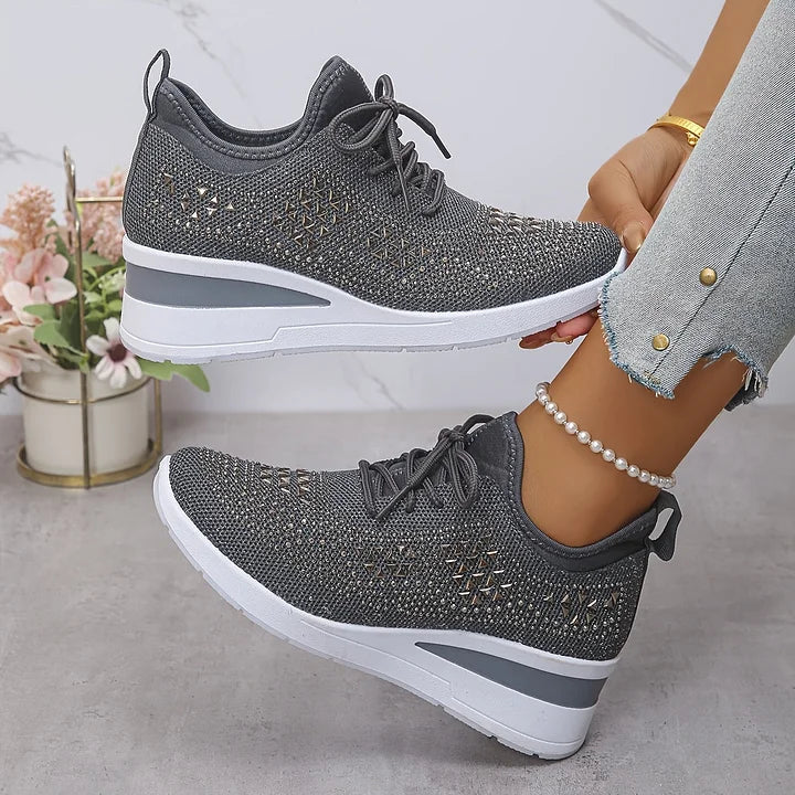BEAUMONT NICE | BASKETS COMPENSÉES À STRASS POUR FEMMES