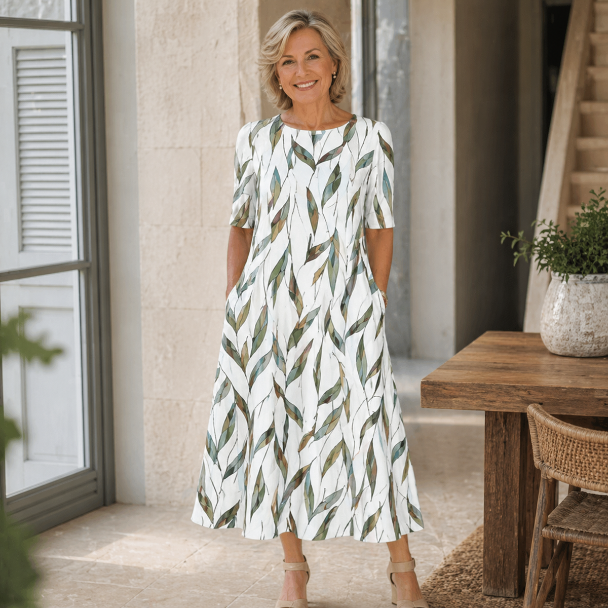 BEAUMONT NICE | CHIC ROBE CHEMISE MIDI POUR FEMMES