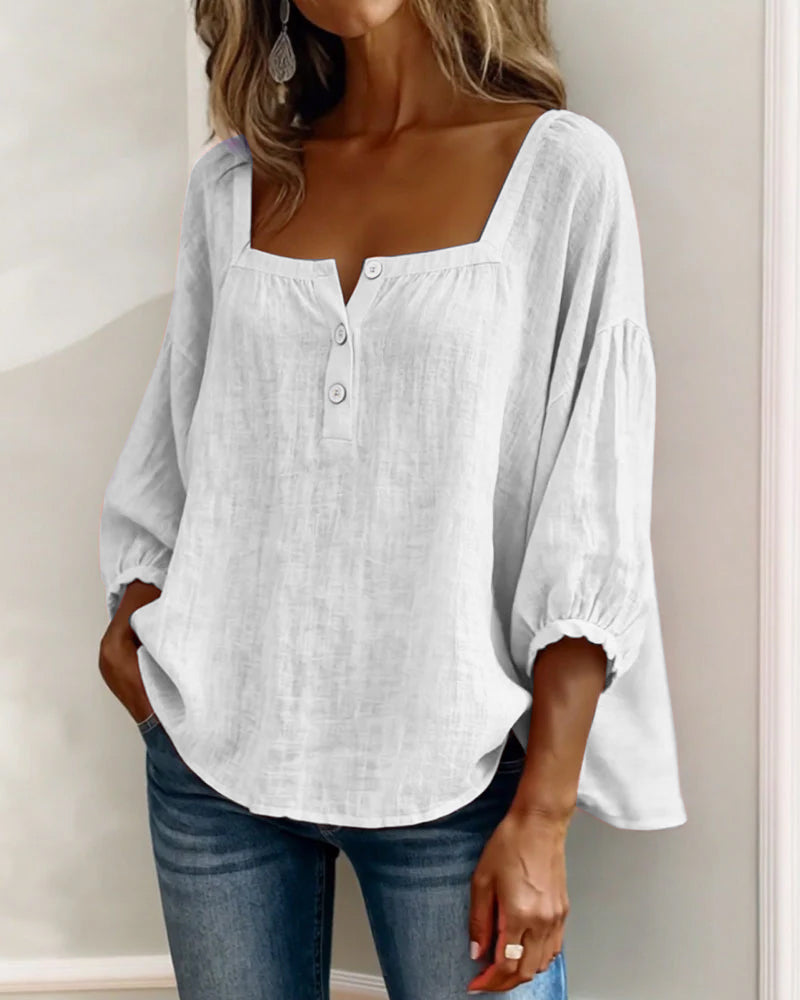 BEAUMONT NICE | BLOUSE À COL CARRE POUR FEMMES