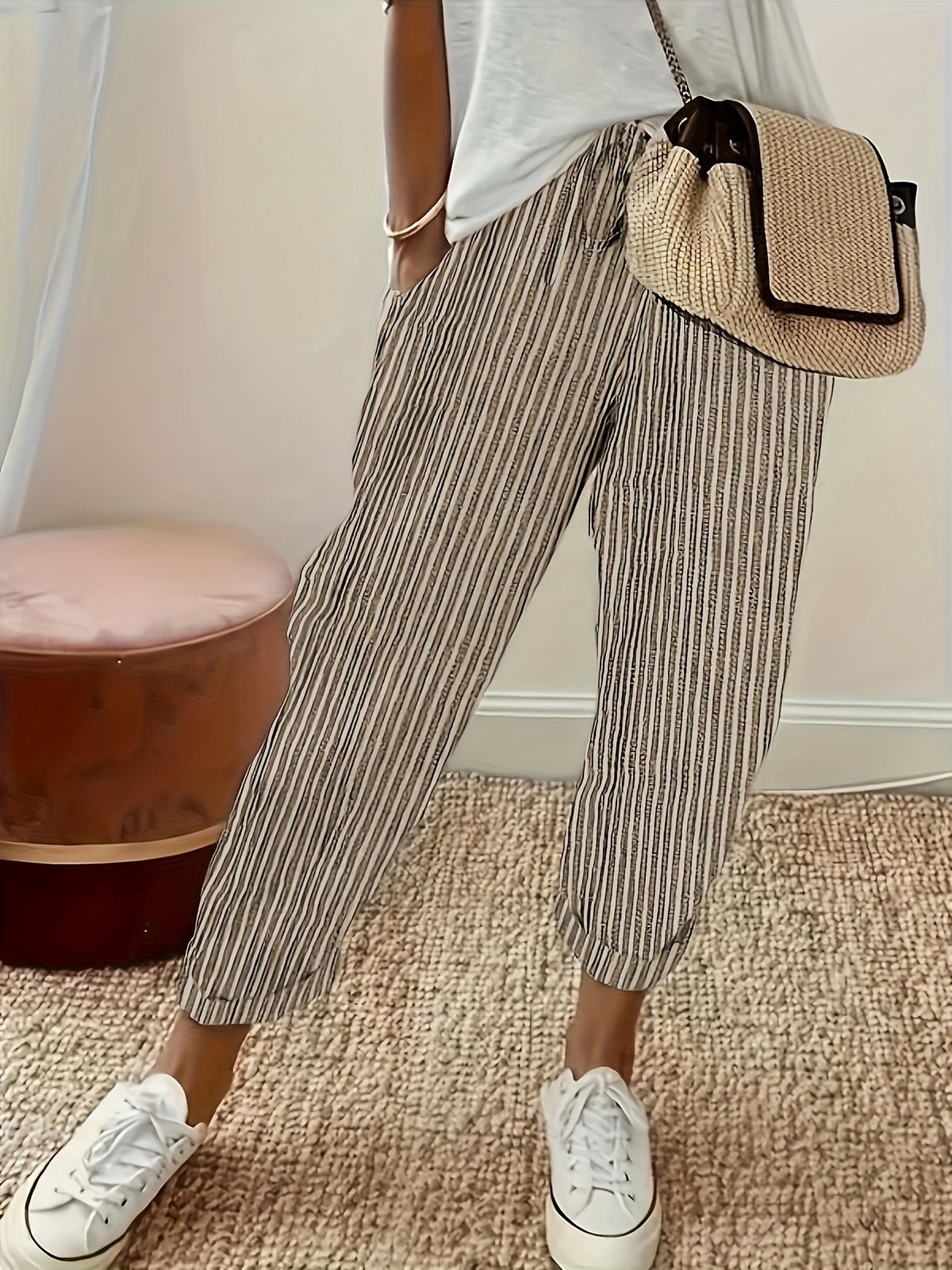 BEAUMONT NICE | PANTALONS LARGES À RAYURES POUR FEMMES
