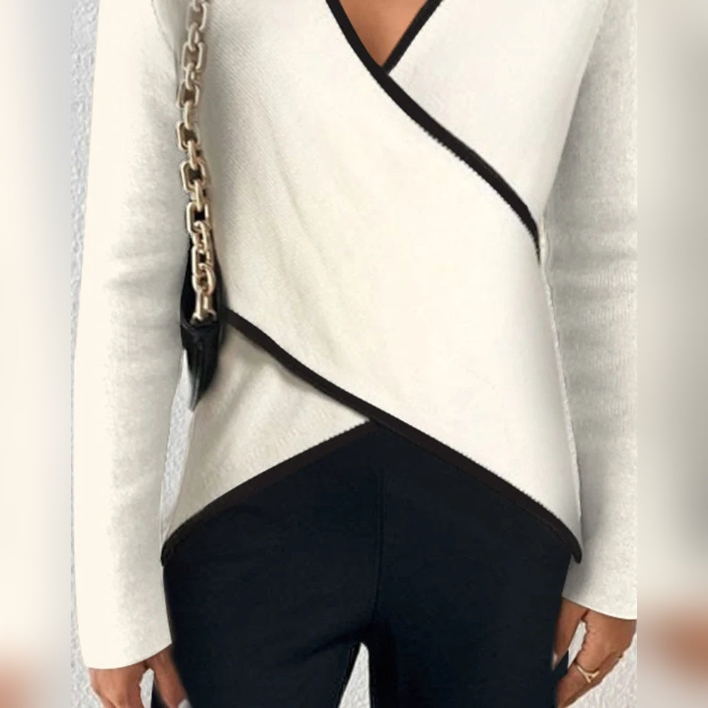 BEAUMONT NICE | PULL AJUSTÉ À COL EN V POUR FEMMES