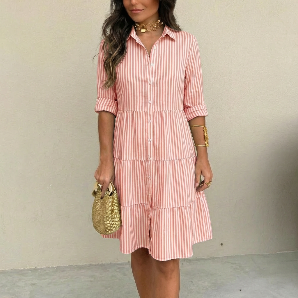 BEAUMONT NICE | ROBE À BOUTONS RAYÉE POUR FEMMES