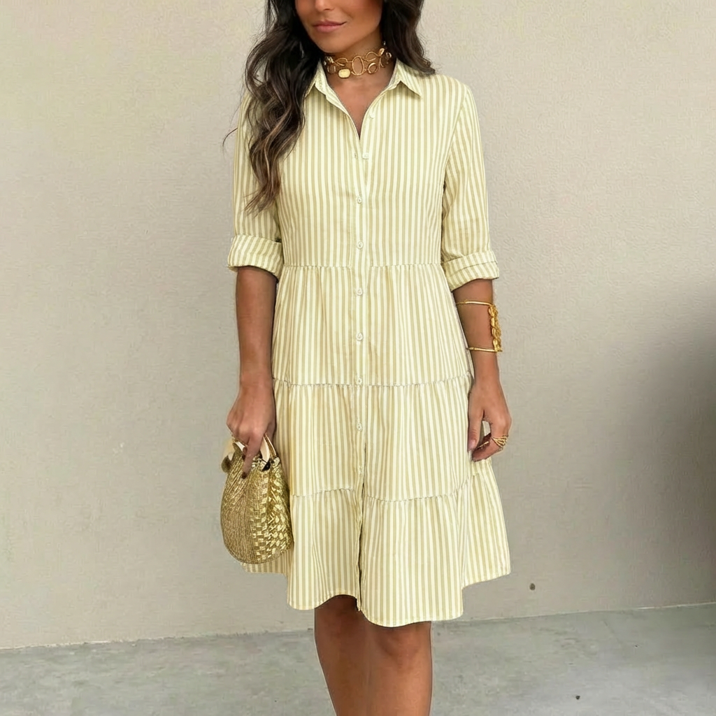 BEAUMONT NICE | ROBE À BOUTONS RAYÉE POUR FEMMES