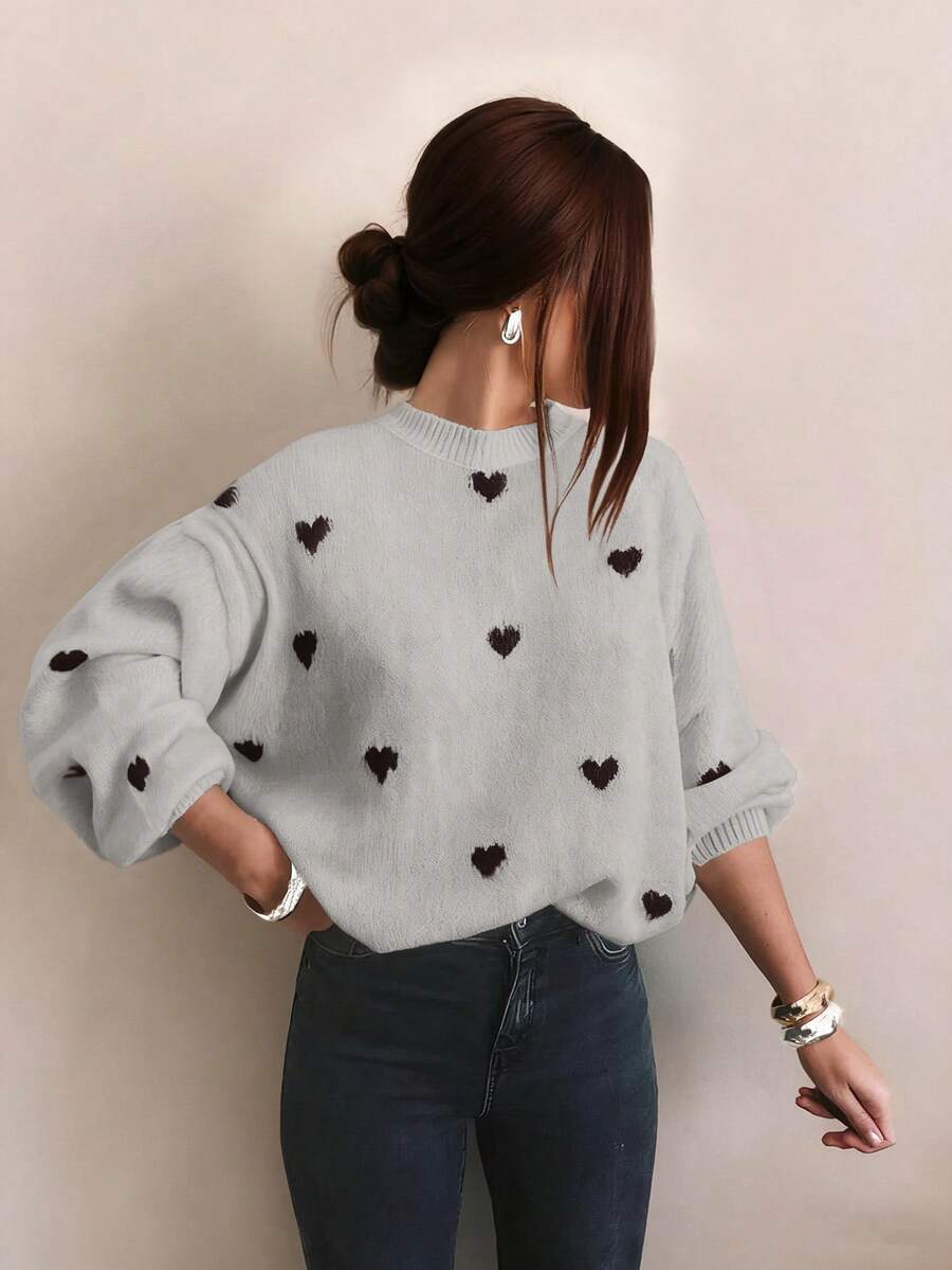BEAUMONT NICE | SWEAT À COL ROND AVEC MOTIF CŒUR POUR FEMMES