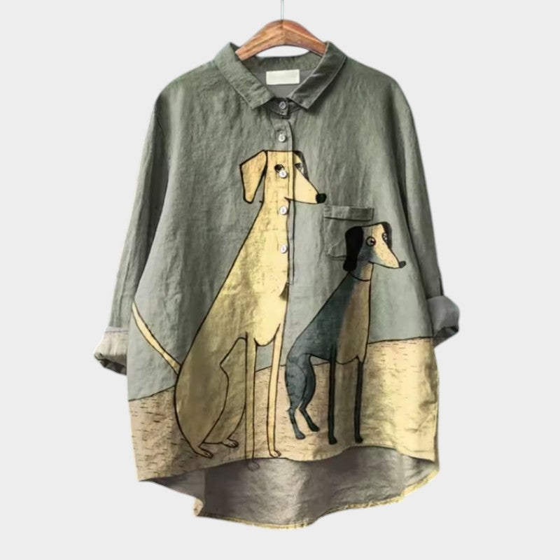 BEAUMONT NICE | BLOUSE MOTIFS CHIENS POUR FEMMES