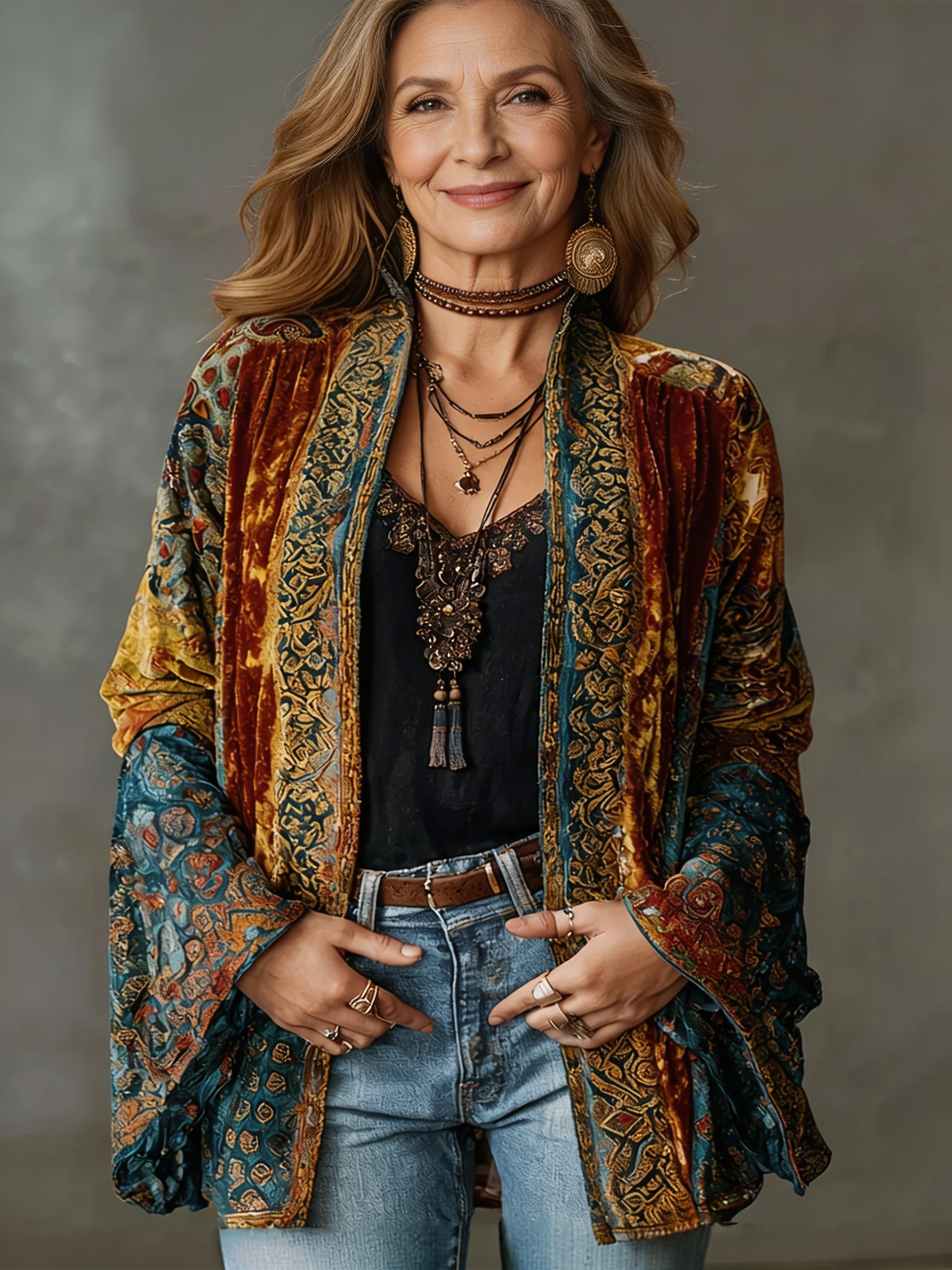 BEAUMONT NICE | VESTE BOHO EN VELOURS POUR FEMMES