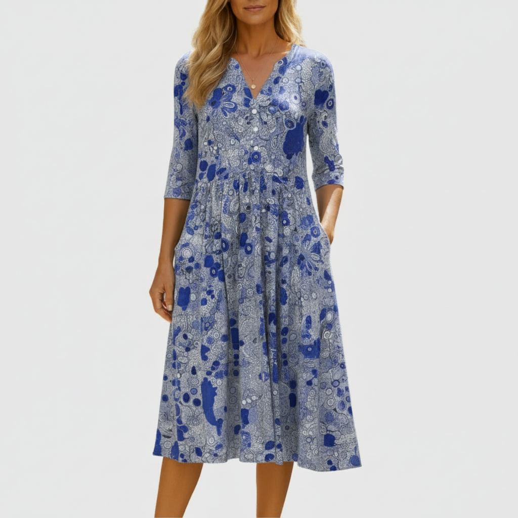 BEAUMONT NICE | ROBE MIDI À COL EN V POUR FEMMES