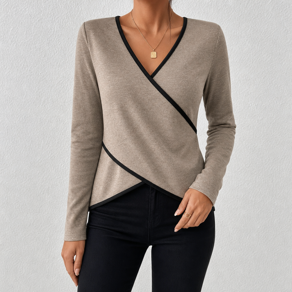 BEAUMONT NICE | PULL AJUSTÉ À COL EN V POUR FEMMES