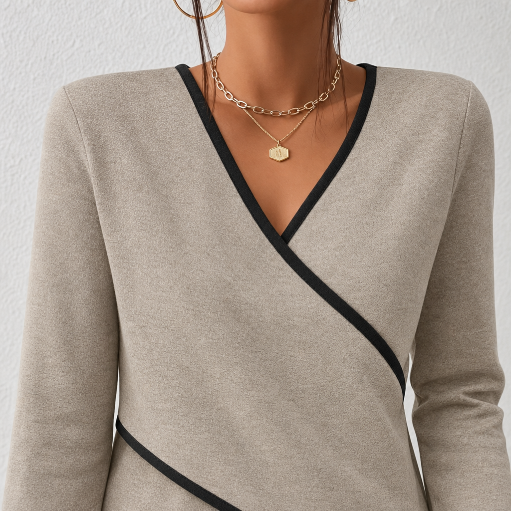BEAUMONT NICE | PULL AJUSTÉ À COL EN V POUR FEMMES
