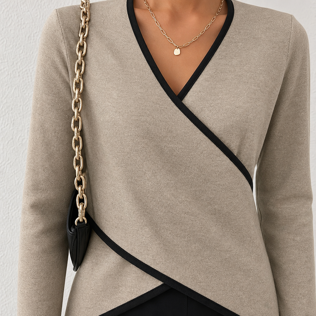 BEAUMONT NICE | PULL AJUSTÉ À COL EN V POUR FEMMES