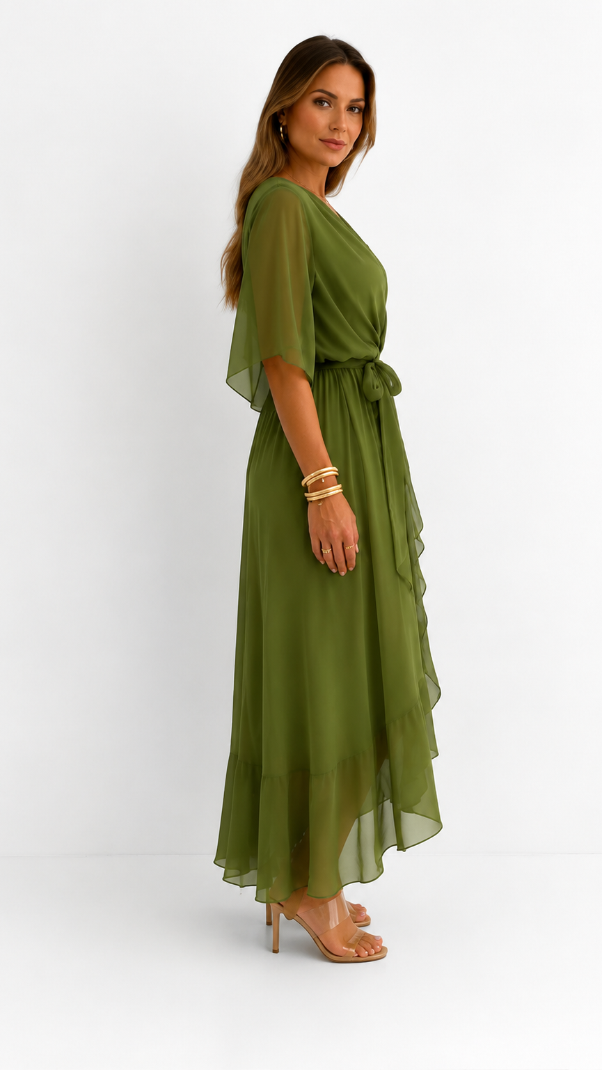BEAUMONT NICE | ROBE EN CHIFFON À ENVELOPPER POUR FEMMES