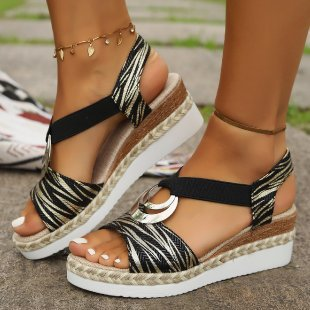 BEAUMONT NICE | SANDALES CLASSIQUES À TALON COMPENSÉ POUR FEMMES