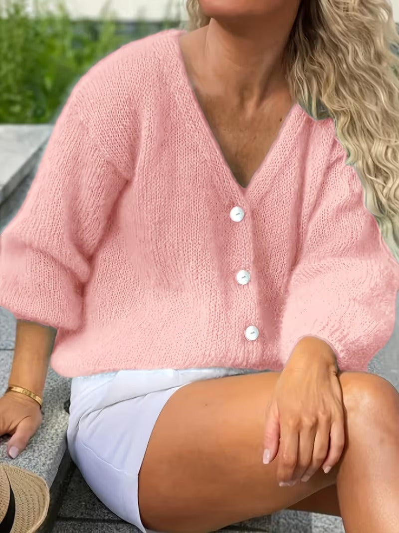BEAUMONT NICE | CLASSIQUE GILET À COL EN V BOUTONNÉ POUR FEMMES