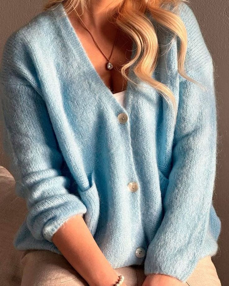 BEAUMONT NICE | CLASSIQUE GILET À COL EN V BOUTONNÉ POUR FEMMES