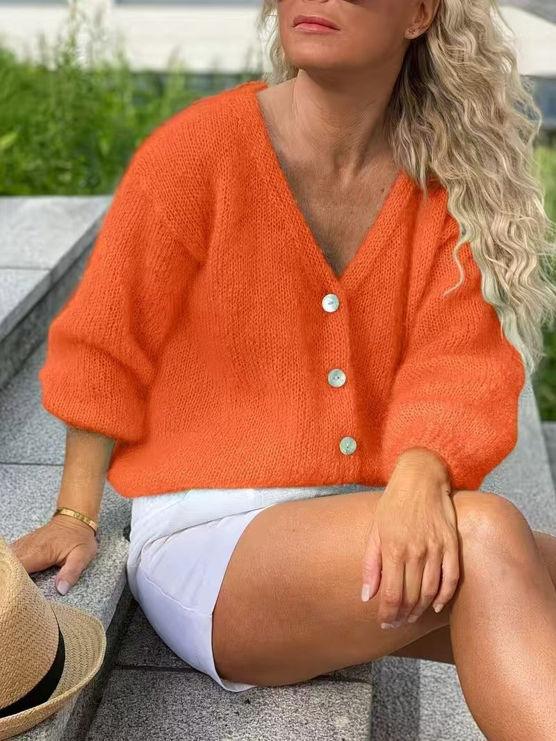 BEAUMONT NICE | CLASSIQUE GILET À COL EN V BOUTONNÉ POUR FEMMES